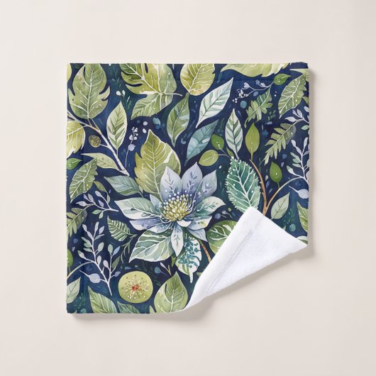 Flore bleue Wintry (Gant de toilette)