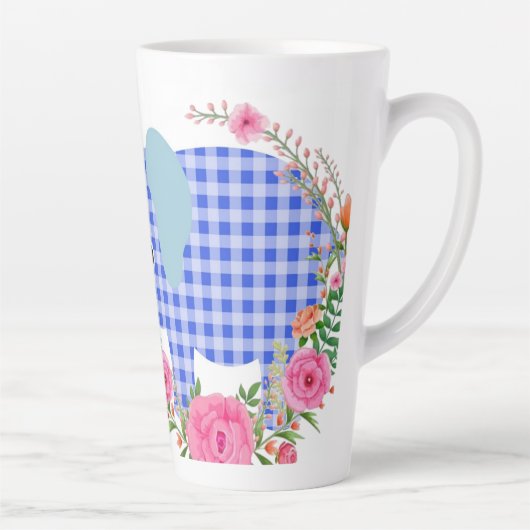 Flore Blue Elephant Latte Mug (Droite)