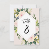 Flore Blush manuscrit Tableau 8 Numéro Carte (Devant)