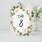 Flore Blush manuscrit Tableau 8 Numéro Carte (Debout devant)