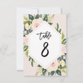 Flore Blush manuscrit Tableau 8 Numéro Carte (Dos)