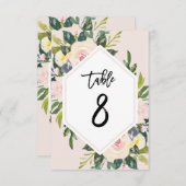 Flore Blush manuscrit Tableau 8 Numéro Carte (Devant / Derrière)