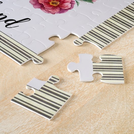 Flore Brown Stripe Jigsaw Puzzle Daisy (Côté)