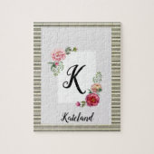 Flore Brown Stripe Jigsaw Puzzle Daisy (Vertical)