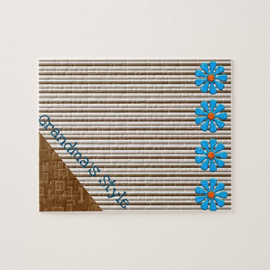 Flore Brown Stripe Jigsaw Puzzle Daisy (Horizontal)