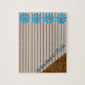 Flore Brown Stripe Jigsaw Puzzle Daisy (Vertical)