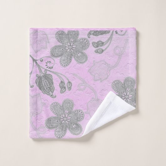 Flore chic et rayures (Gant de toilette)
