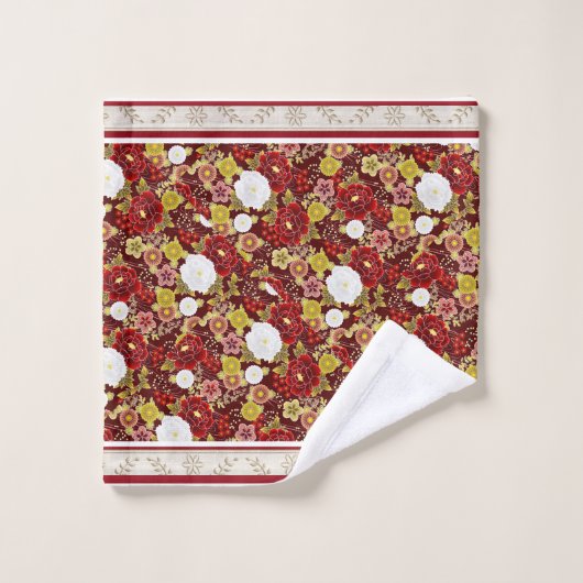 Flore Classique Rouille, Brown, Olivier (Gant de toilette)