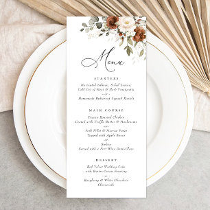 Flore Crème rouille Vert Eucalyptus Menu Mariage