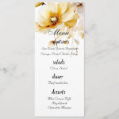 Flore d'aquarelle blanche et or Menu Mariage (Devant)