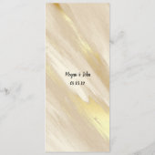 Flore d'aquarelle blanche et or Menu Mariage (Dos)
