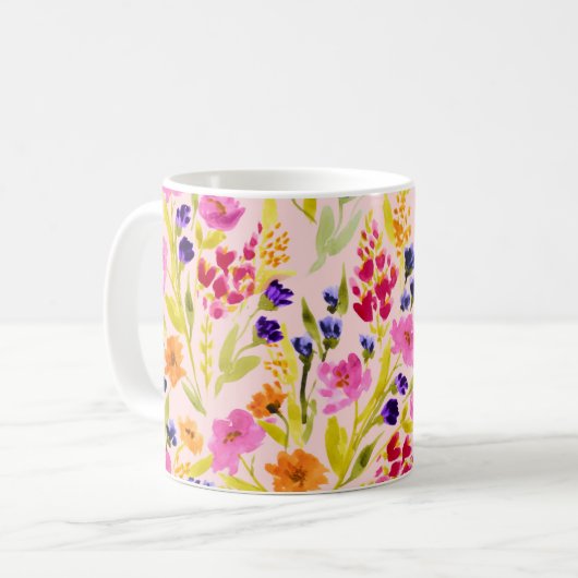 Flore d'aquarelle - Mug (Devant gauche)