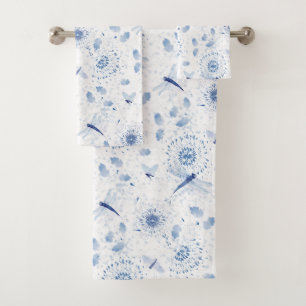 Flore de la libellule bleue de la Chinoiserie
