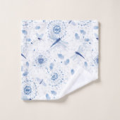 Flore de libellule de la Chinoiserie bleue (Gant de toilette)