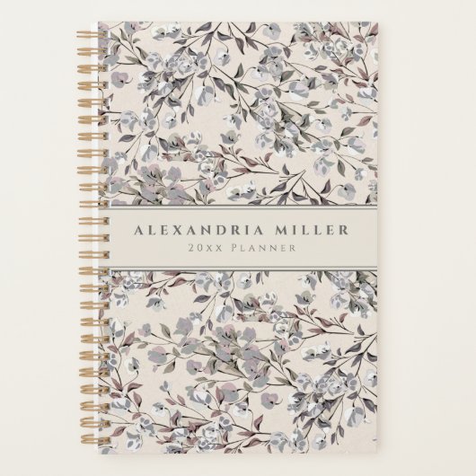 Flore de lin beige | Nom et année (Devant)