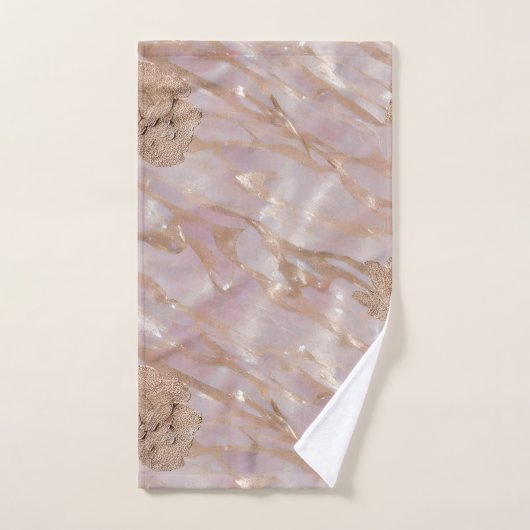 Flore de marbre rose et or (Serviette à main)