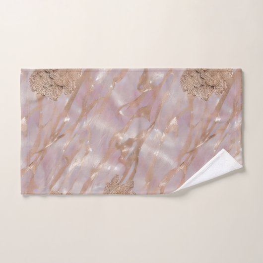 Flore de marbre rose et or (Serviette à main)