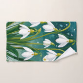 Flore de neige des bois. Fleurs De Neige. (Serviette à main)