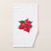 Flore de Noël Rouge Poinsettia (Serviette à main)