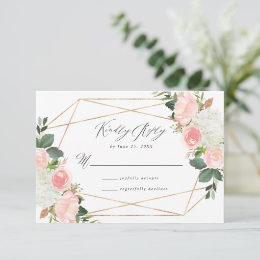 Flore de printemps | Carte RSVP de mariage (Debout devant)