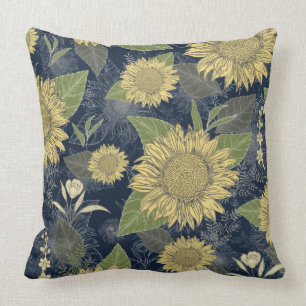 Flore de tournesol jaune Marine Oreillers à tête b