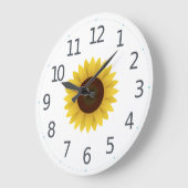 Flore de tournesol jaune simple | Horloge murale (Angle)