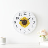 Flore de tournesol jaune simple | Horloge murale (Maison)