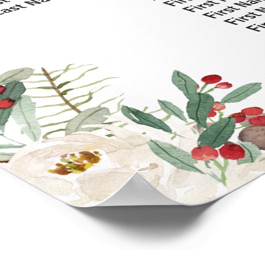 Flore d'hiver 10 tables Tableau de sièges Mariages (Coin)