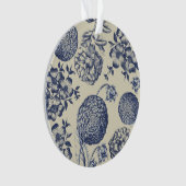 Flore d'impression florale de fleurs bleues antiqu (devant)