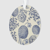 Flore d'impression florale de fleurs bleues antiqu (devant)