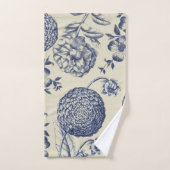 Flore d'impression florale de fleurs bleues antiqu (Serviette à main)