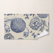 Flore d'impression florale de fleurs bleues antiqu (Serviette à main)