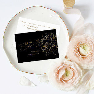 Flore dorée sur Noir & Or avec Repas RSVP