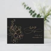 Flore dorée sur Noir & Or avec Repas RSVP 2 (Debout devant)