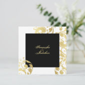 Flore élégante blanche noire d'or Faire-part de ma (Debout devant)