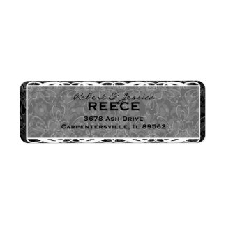 Flore et Damask Étiquette de adresse