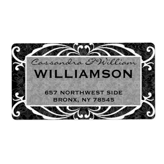 Flore et Damask Étiquette de adresse (Devant)