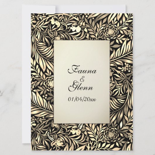 Flore et faune Faire-part de mariage ancienne (Dos)