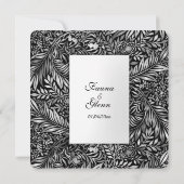 Flore et faune Faire-part de mariage noir et blanc (Dos)