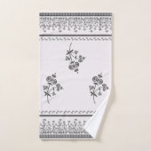 Flore et feuillage de style tourbillonnant dans un (Serviette à main)