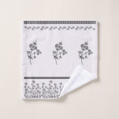Flore et feuillage de style tourbillonnant dans un (Gant de toilette)