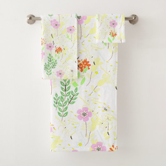 Flore et feuillage roses (En situation)