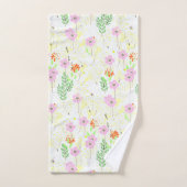 Flore et feuillage roses (Serviette à main)