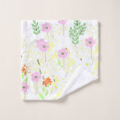 Flore et feuillage roses (Gant de toilette)