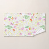 Flore et feuillage roses (Serviette à main)