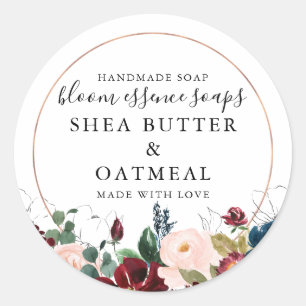 Flore et huile  Sticker pour savon