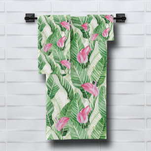 Flore et verdure rose tropicale