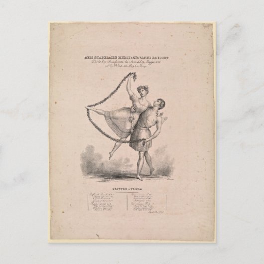 Flore et Zéphire, Dance, Coreography, 1828  Briefkaart (Voorkant)