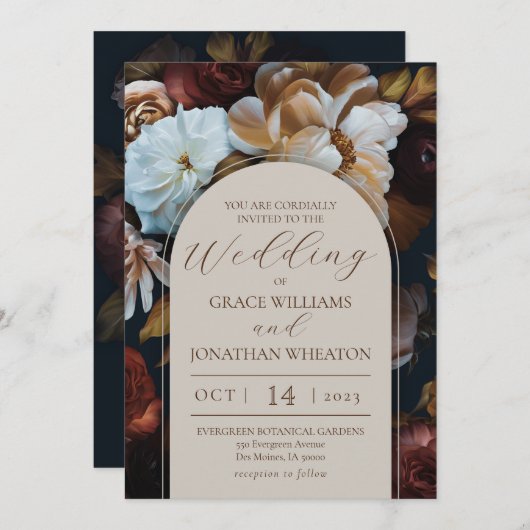 Flore - Faire-part de mariage 5x7 (Devant / Derrière)