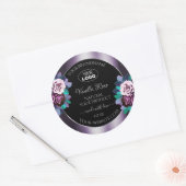 Flore Floral Purple Black Produit Logo Étiquette (Enveloppe)